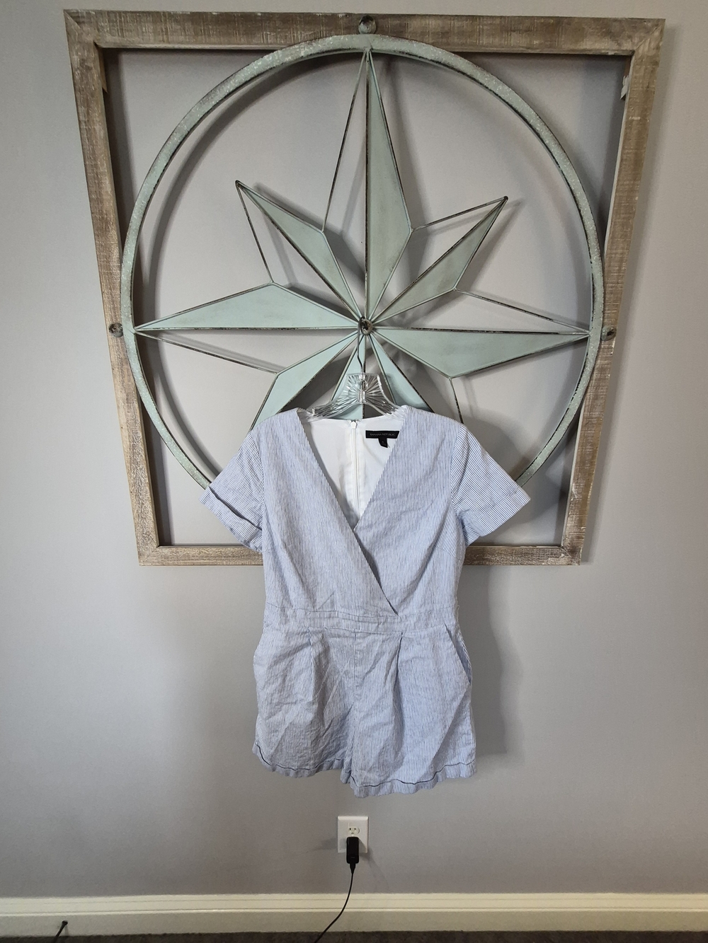 Banana Republic Light Blue Striped Wrap Tunic